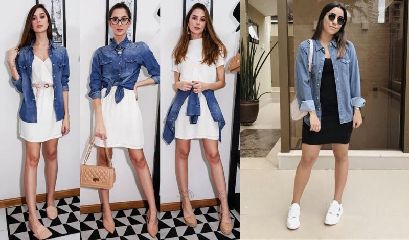 post blog dicas de como usar vestido com camisa jeans