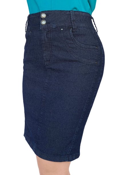 saia feminina jeans secretaria reta dyork jeans 6