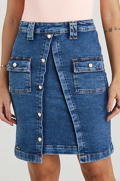saia jeans recortes frontais assimetricos 3