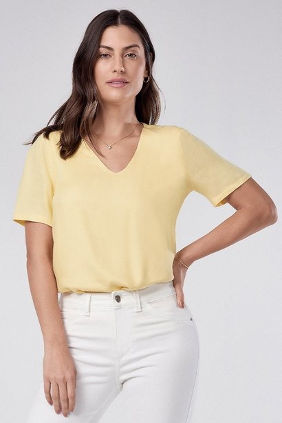 blusa amarela manga curta com decote v analice2