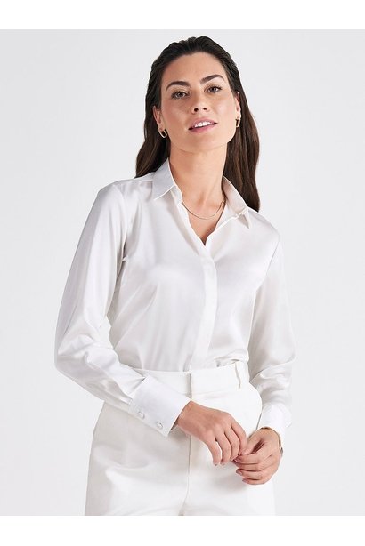 camisa off white cetim manga longa calista