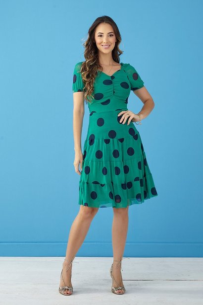 vestido verde poas evase 9