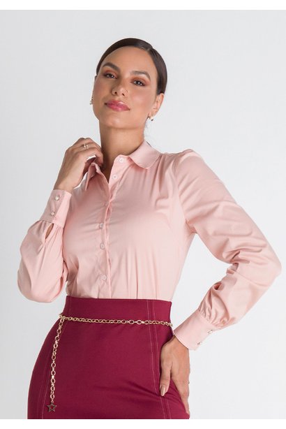 camisa feminina rose social gabriela lekazis cima