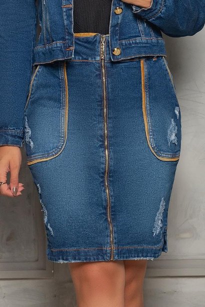 saia reta jeans com ziper frontal nitido jeans 1 reduzida
