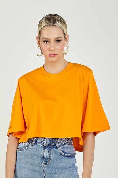 blusa laranja mangas amplas 2
