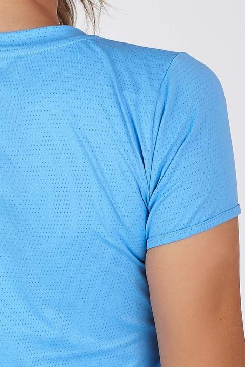 T-Shirt De Academia Azul Claro Poliamida Dry Fit Proteção UV50 Epulari