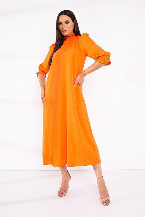 CASILDA - Vestido midi frente única laranja