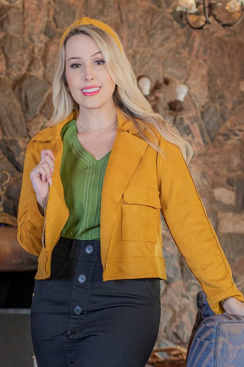 jaqueta amarela com bolsos 9