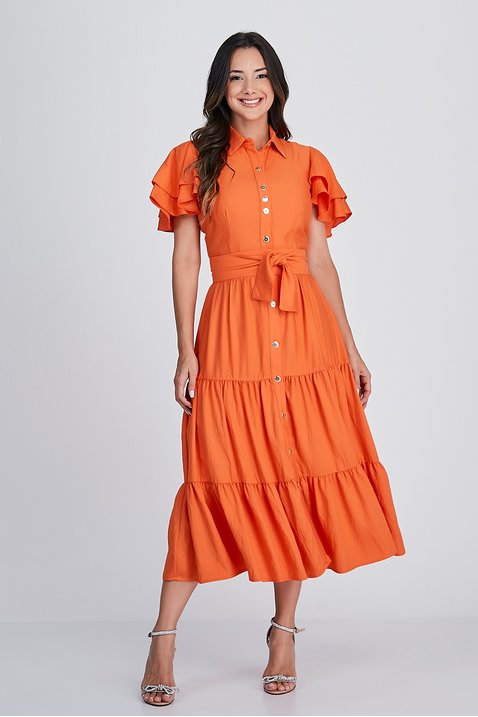 vestido midi laranja 8