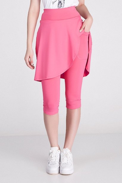 saia corsario rosa claro em poliamida com a saia no joelho moda fitnes evangelica modesta epulari 3