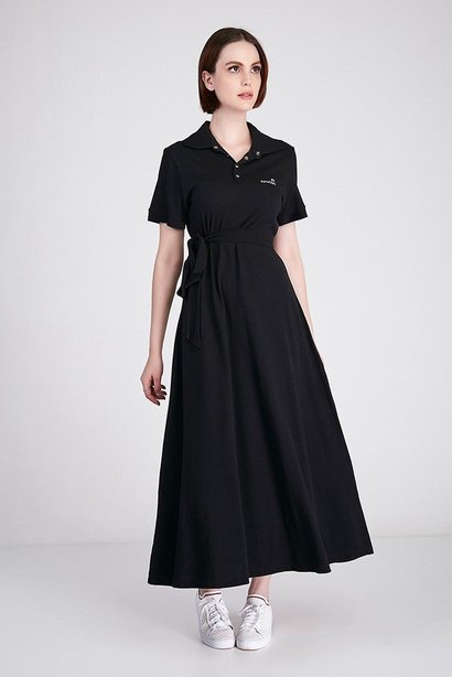 vestido polo na cor preto em algodao modelagem midi epulari 1