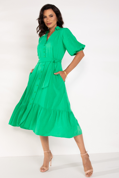 vestido devore verde